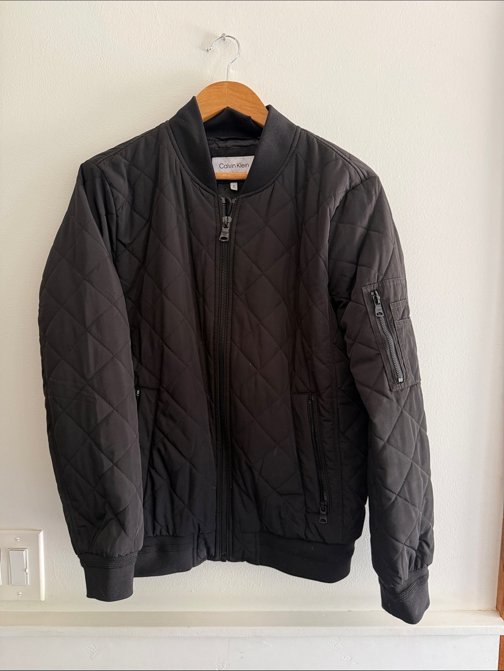 Men’s Calvin Klein Black Quilted Bomber Jacket